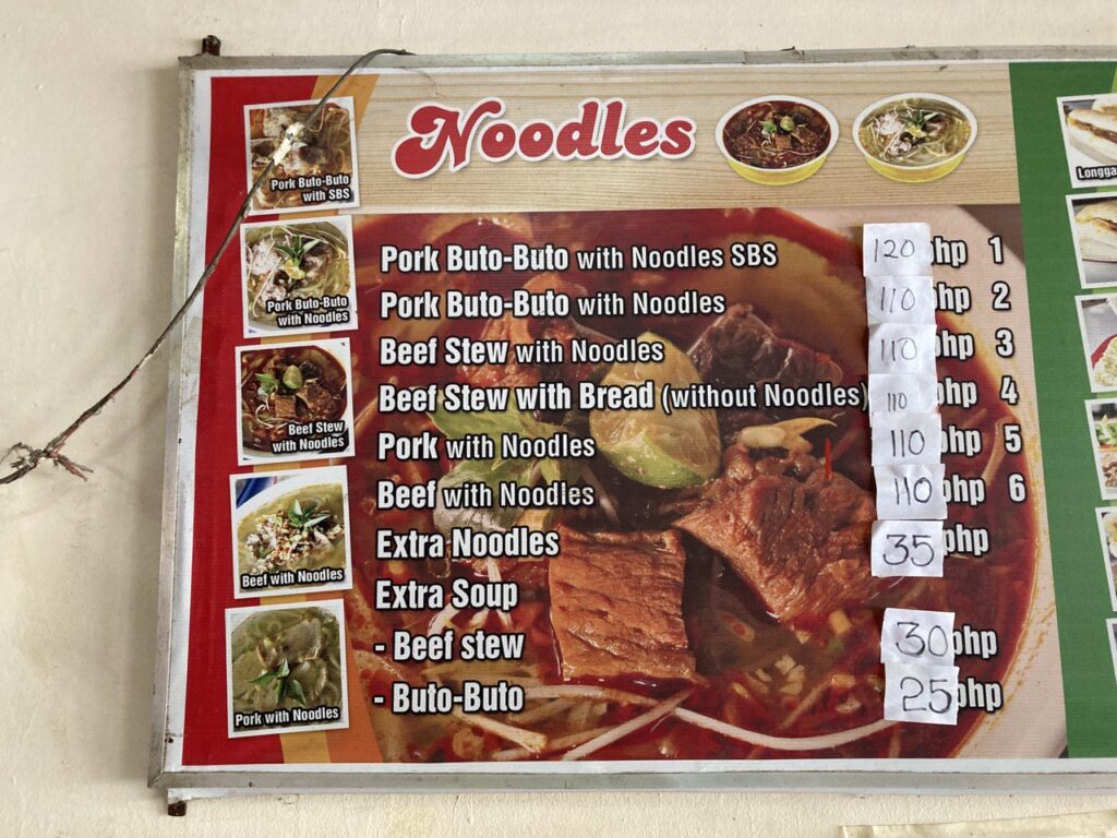 Bona's Chaolong menu