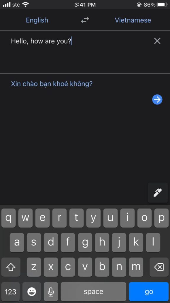 User interface of Google Translate