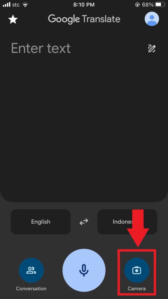 tap the camera icon at the bottom right of the screen.