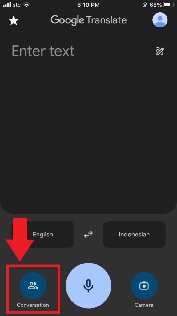 Tap the conversation icon. 