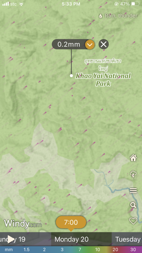 Checking if there are any rains on your hiking trip.