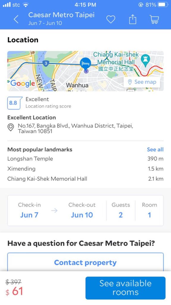 thorough details of the room that you're eyeing to book.